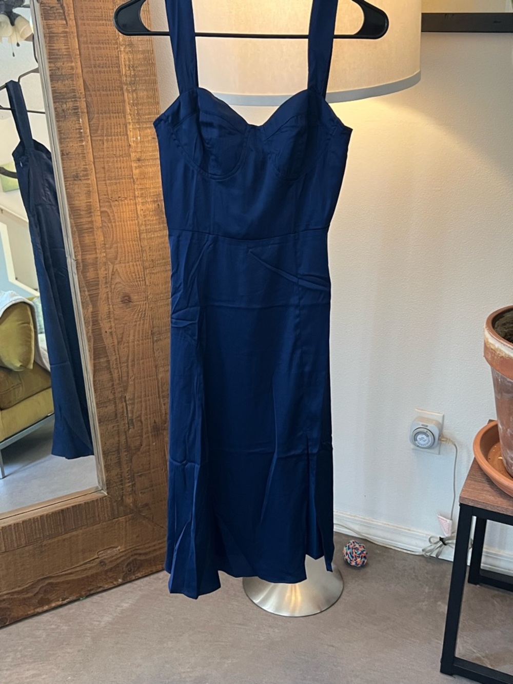 Petal & Pup Navy Midi Dress with Wide Straps